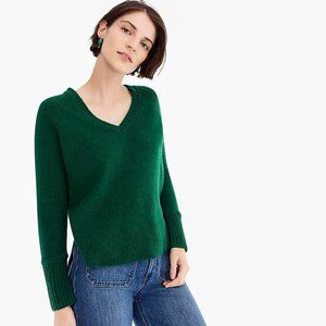 J. Crew Supersoft Green V-Neck Sweater M
